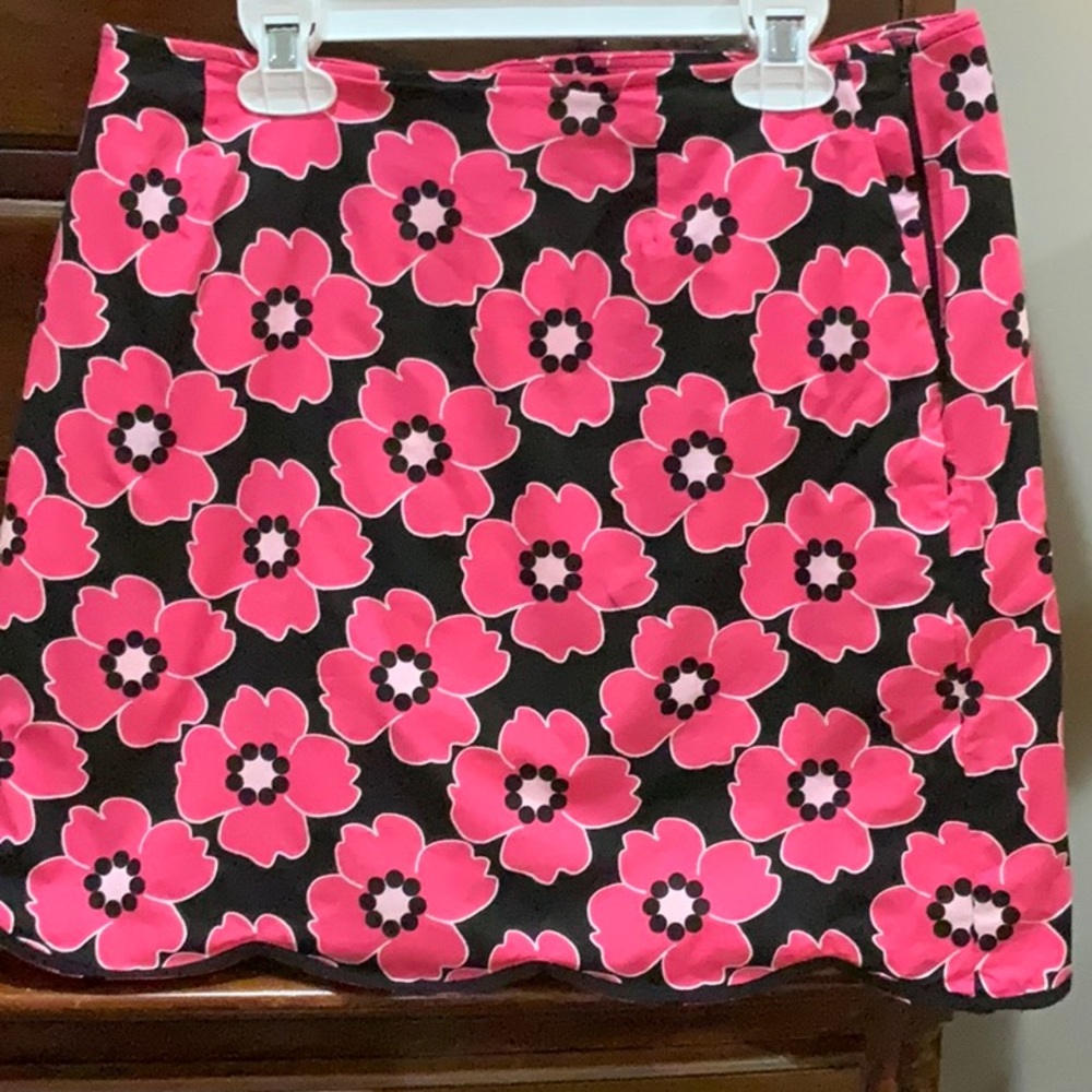 Golftini sz 2 Skort Pink Flower Scallop Hem Cotton Machine Wash Worn Once